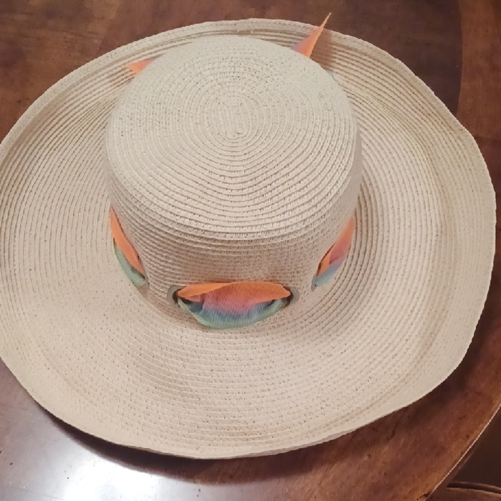 Elegant Cream Women's Hat with Multicolor Accents